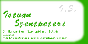 istvan szentpeteri business card
